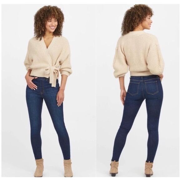 SPANX size 1X NWT ankle skinny jeans - style 20342 midnight shade - Picture 4 of 11
